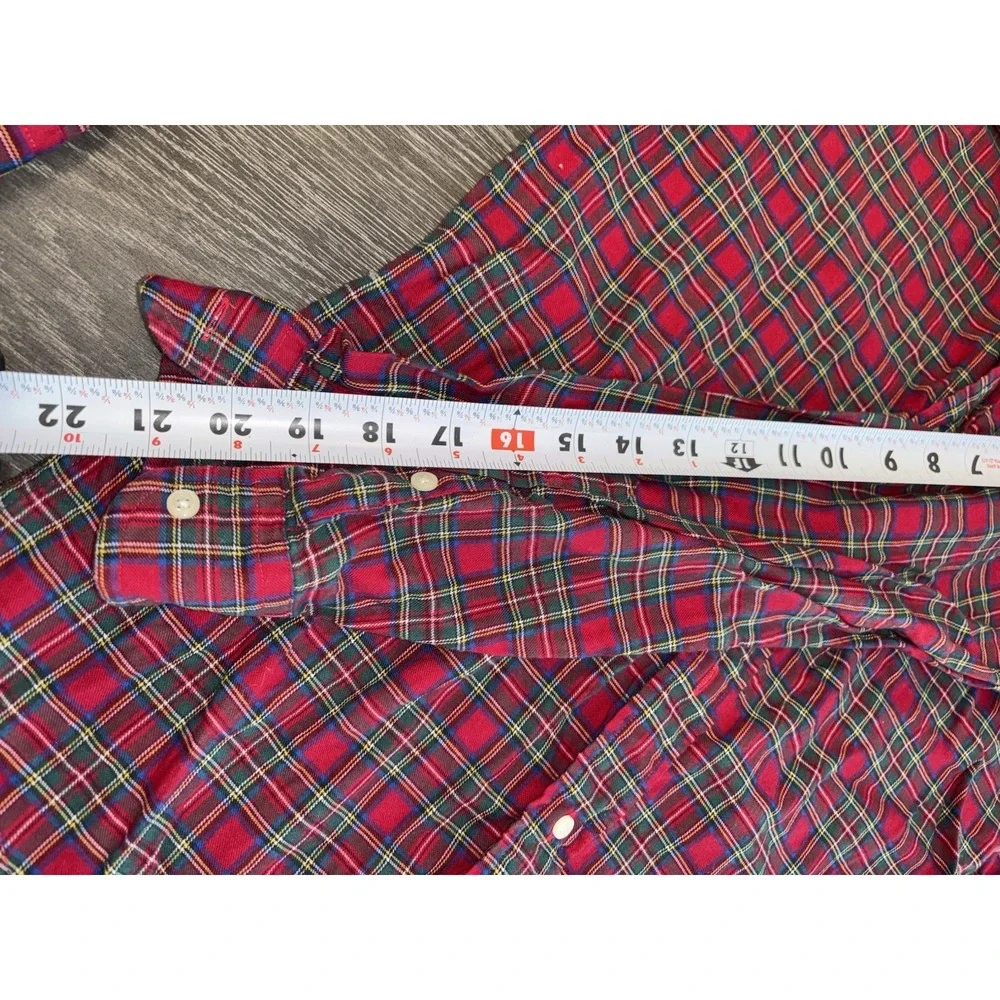 Vintage Polo Ralph Lauren Mens Western‎  Shirt Red Sz L Flannel Plaid